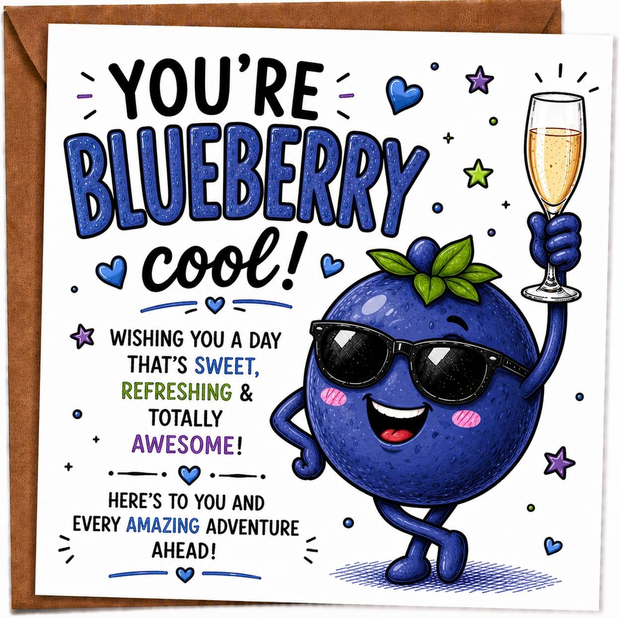 Funny Blueberry Birthday Greeting Card