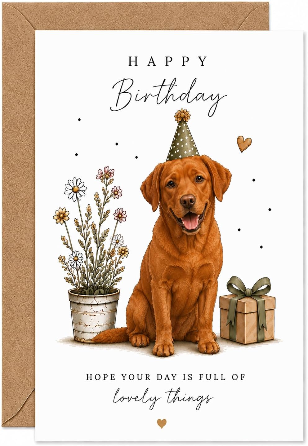 A6 Fox Red Labrador Happy Birthday