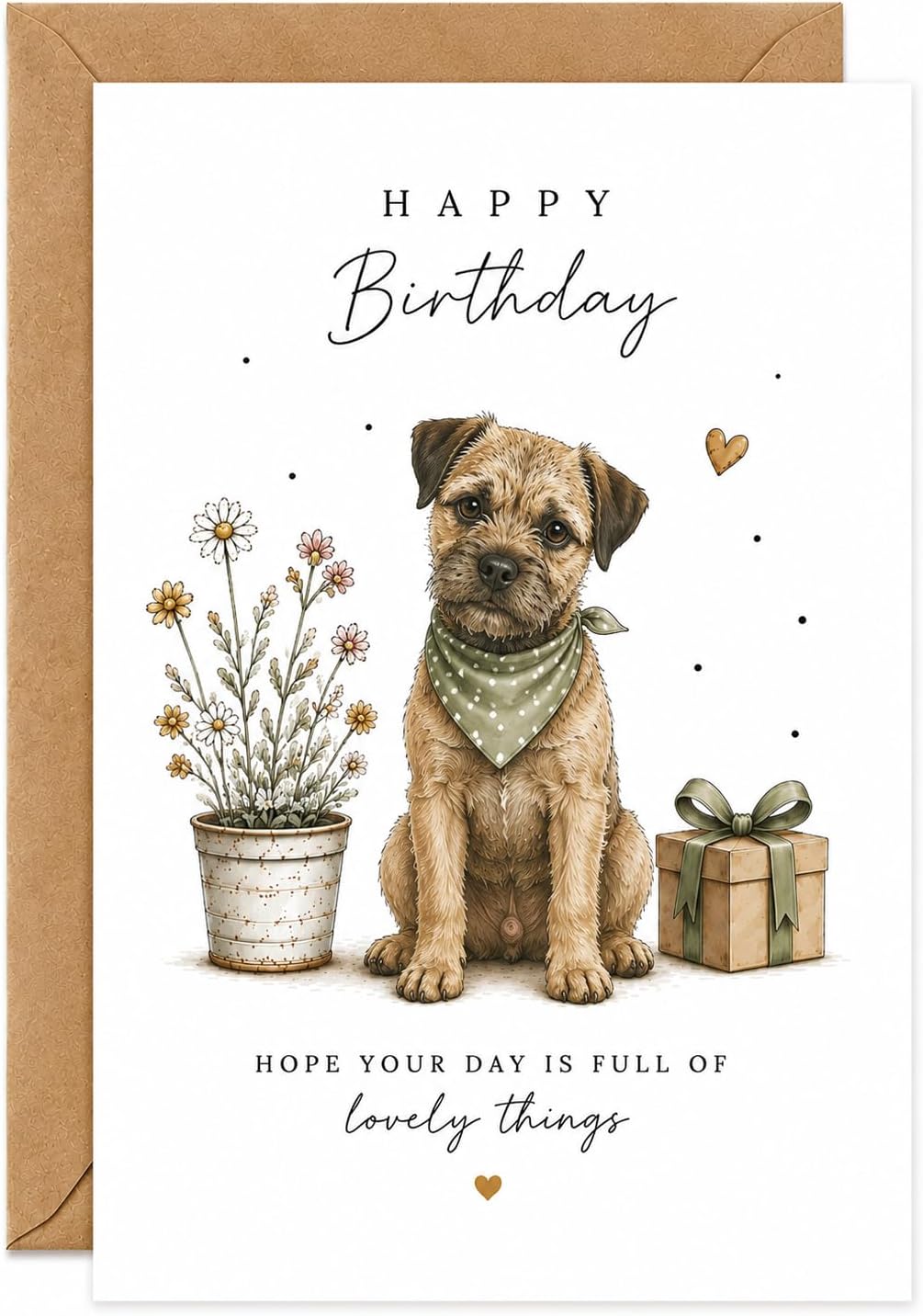 Border Terrier Happy Birthday Card