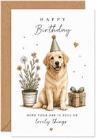 Golden Retriever Birthday Card