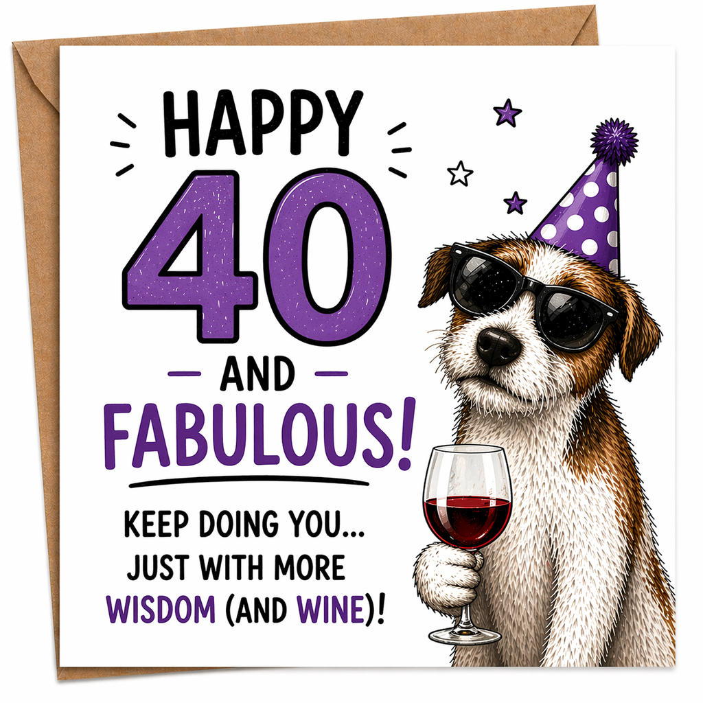 Funny Age Birthday Dog Card