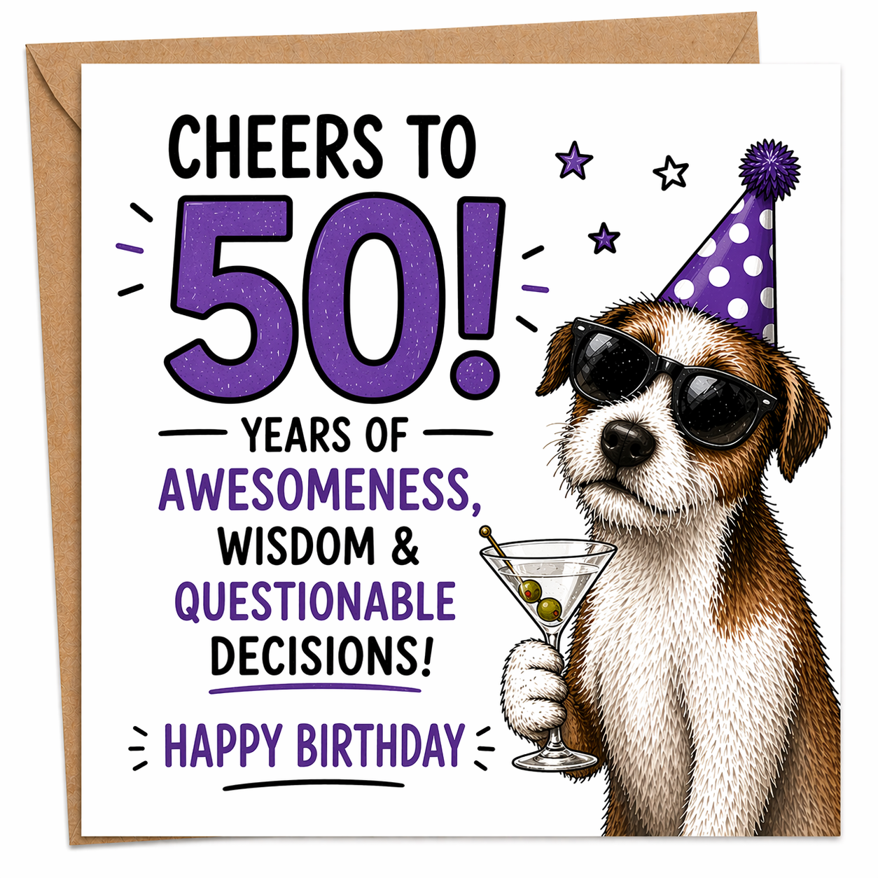 Funny Age Birthday Dog Card